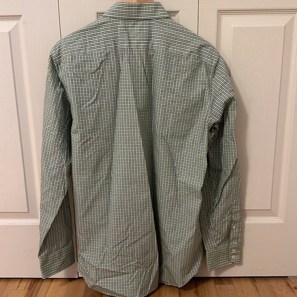 Banana republic men’s green non iron slim fit checkered button down shirt size M - Picture 6 of 6